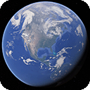 Earth Satellite 3D Logo